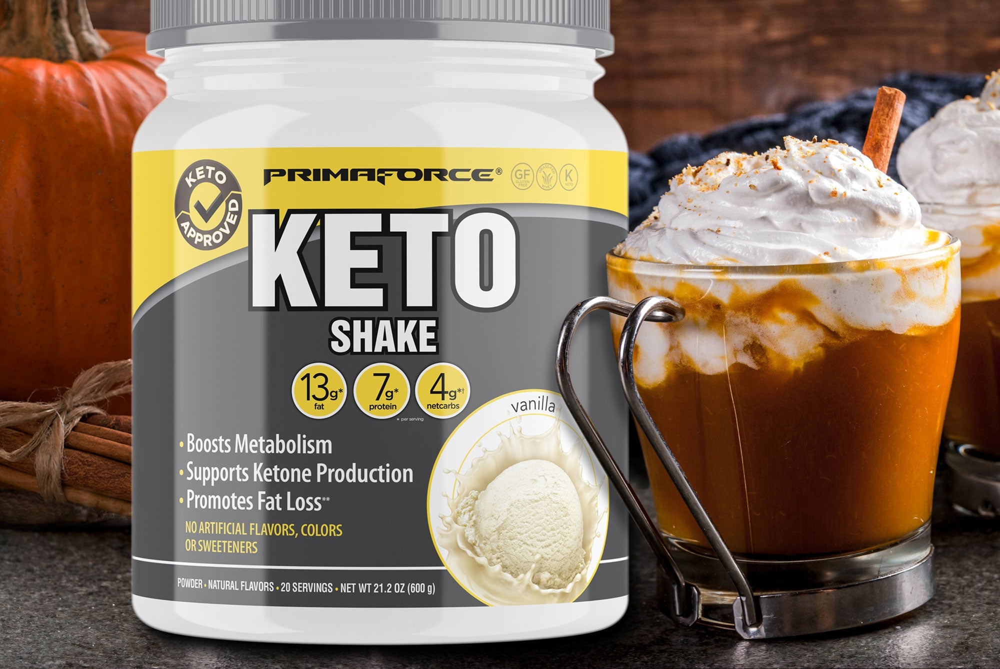 Pumpkin Spice Latte with Vanilla PrimaForce KetoShake
